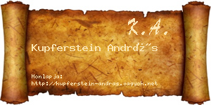 Kupferstein András névjegykártya